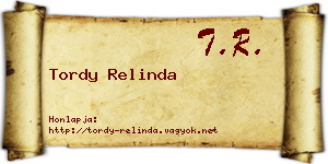 Tordy Relinda névjegykártya
